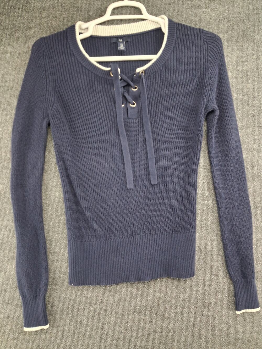 Gap Sweater Womens Medium Blue V Neck Long Sleeve